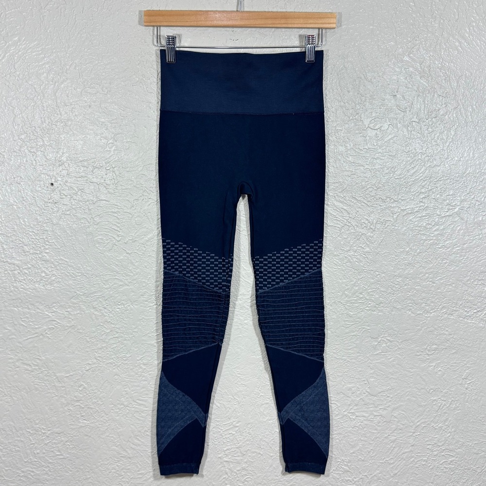 Spanx Look At‎ Me Now Seamless Moto Leggings Sm A376230 Indigo Sky Navy Baddie